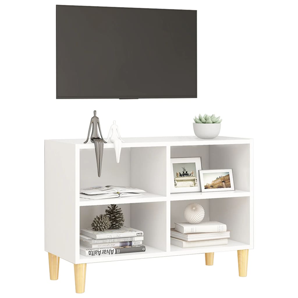 Tv-meubel met houten poten 69,5x30x50 cm sonoma eikenkleurig