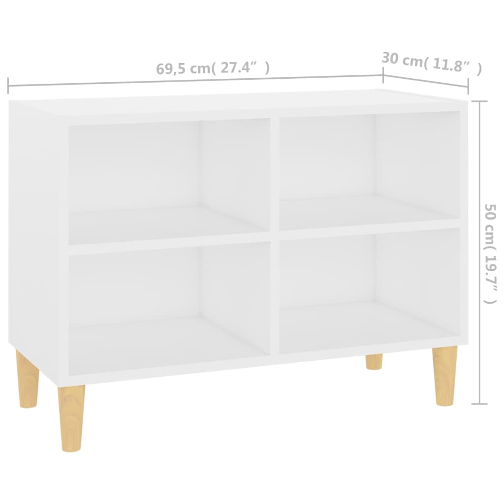 Tv-meubel met massief houten poten 69,5x30x50 cm