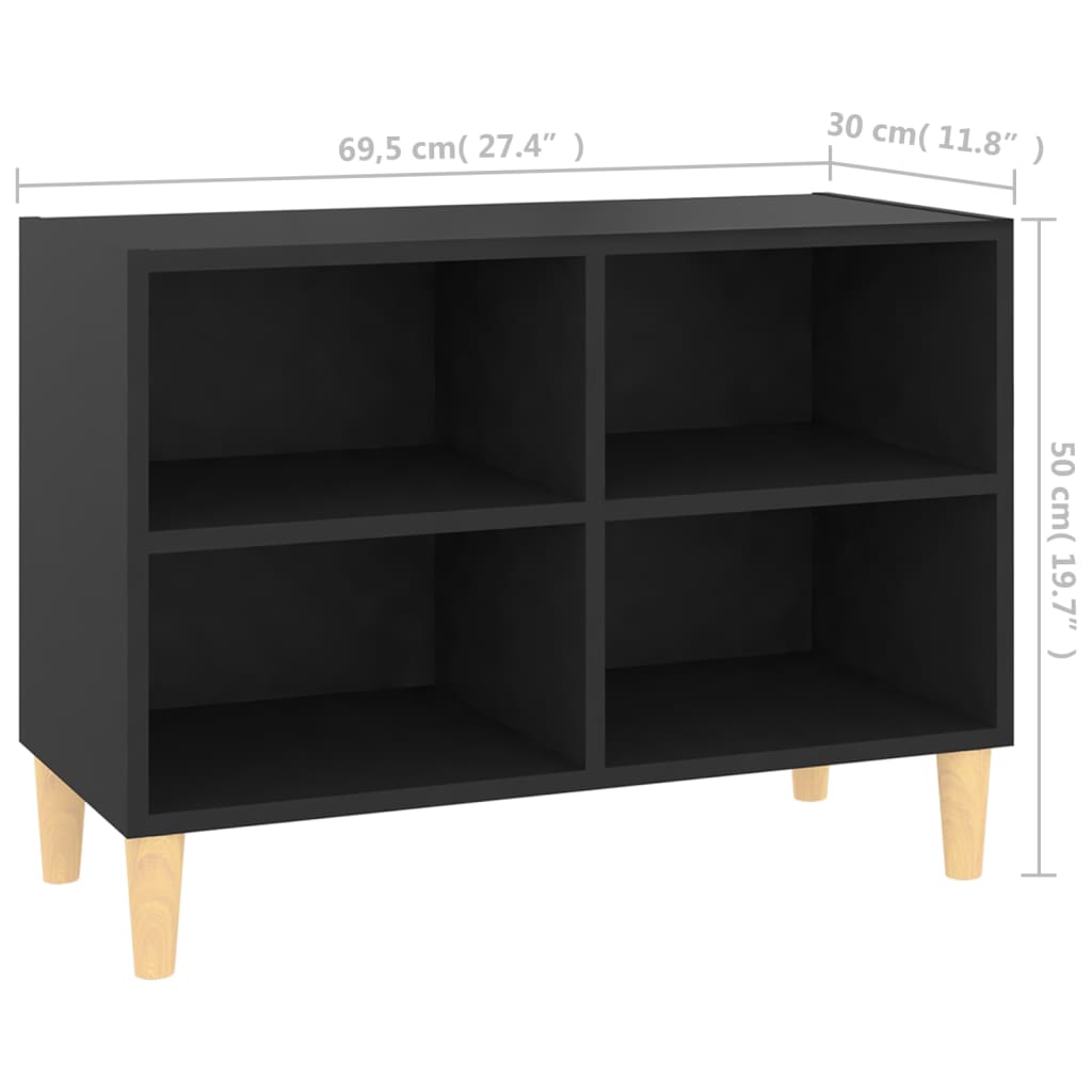 Tv-meubel met massief houten poten 69,5x30x50 cm