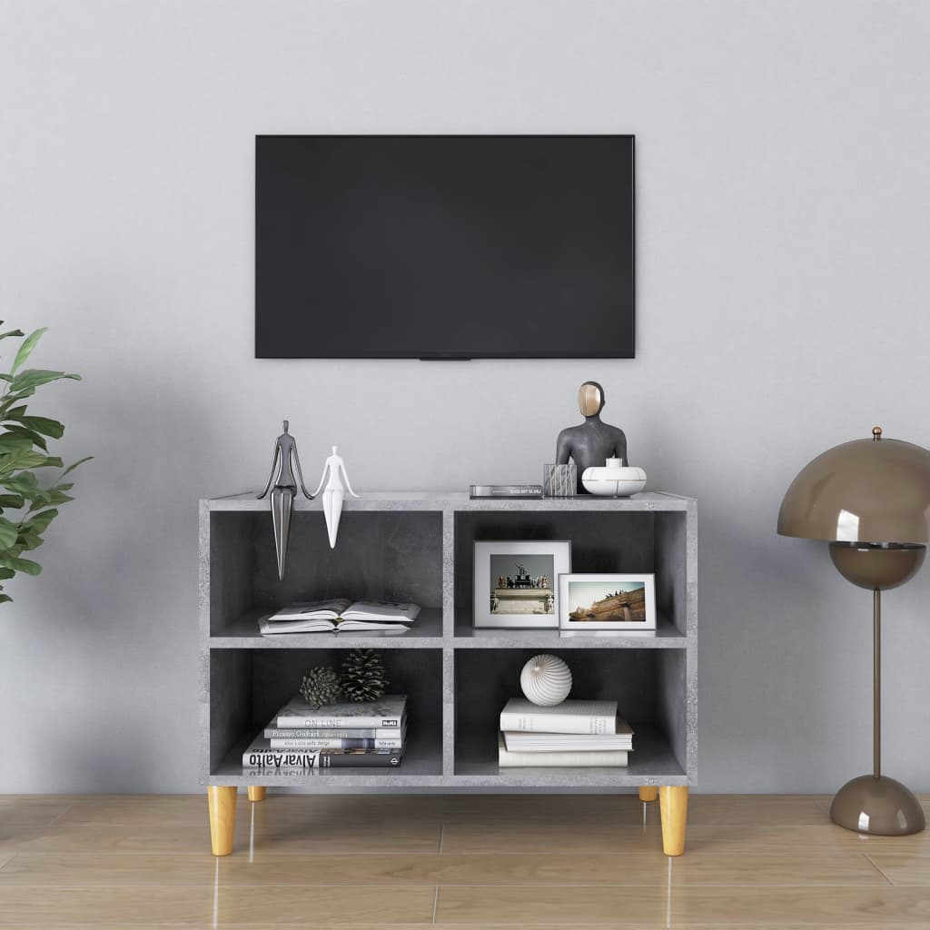 Tv-meubel met houten poten 69,5x30x50 cm sonoma eikenkleurig