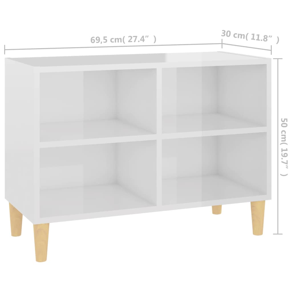 Meuble TV avec pieds en bois 69,5x30x50 cm couleur chêne