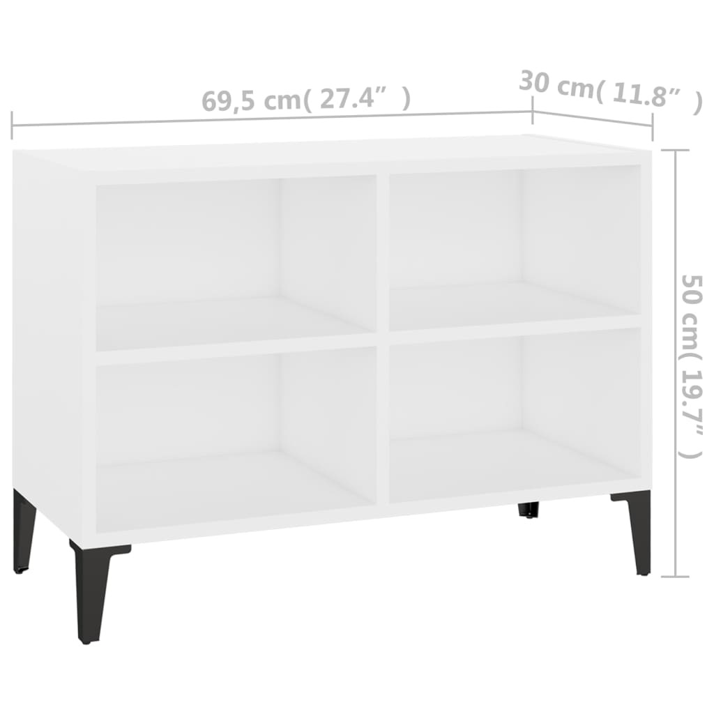 Meuble TV avec pieds en métal 69,5x30x50 cm