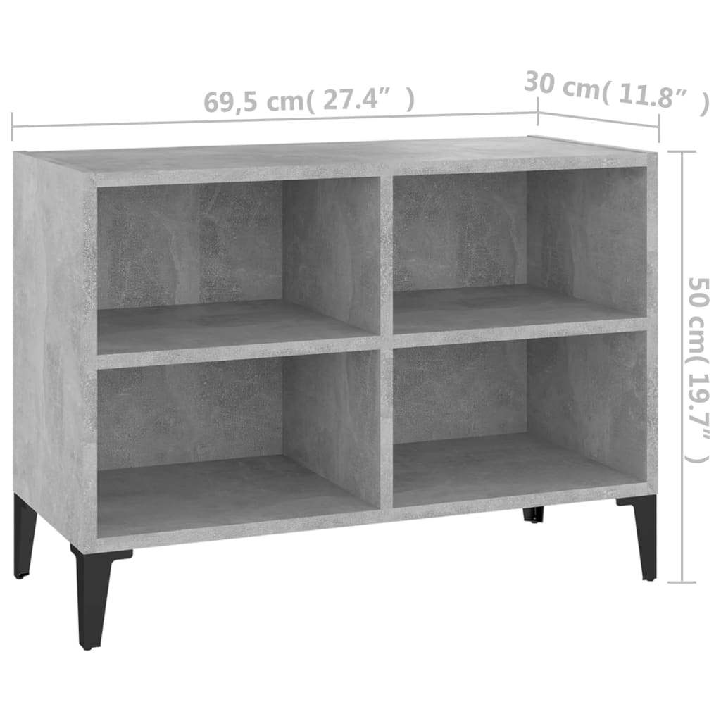 Meuble TV avec pieds en métal 69,5x30x50 cm