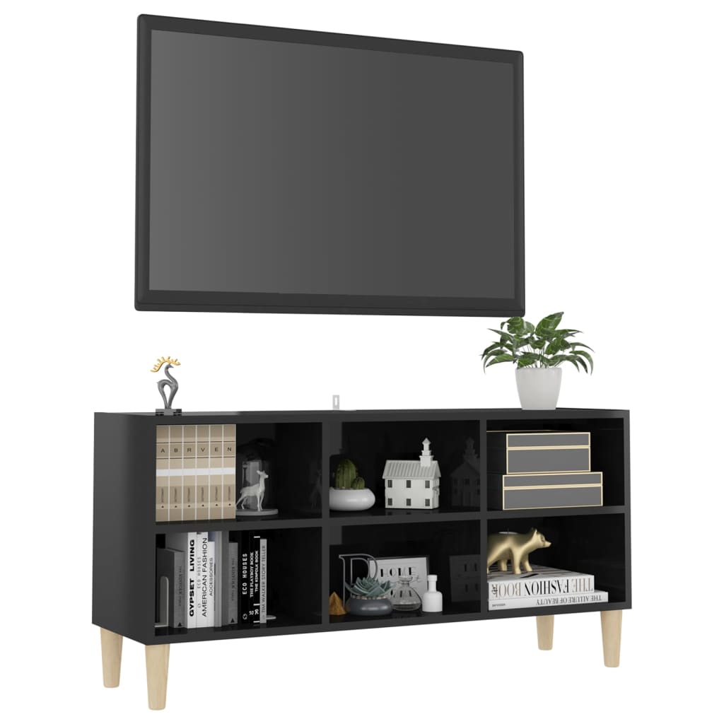 Meuble TV avec pieds en bois 69,5x30x50 cm couleur chêne