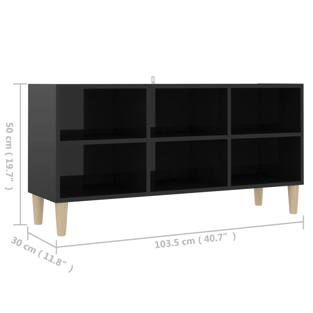 Meuble TV avec pieds en bois 69,5x30x50 cm couleur chêne