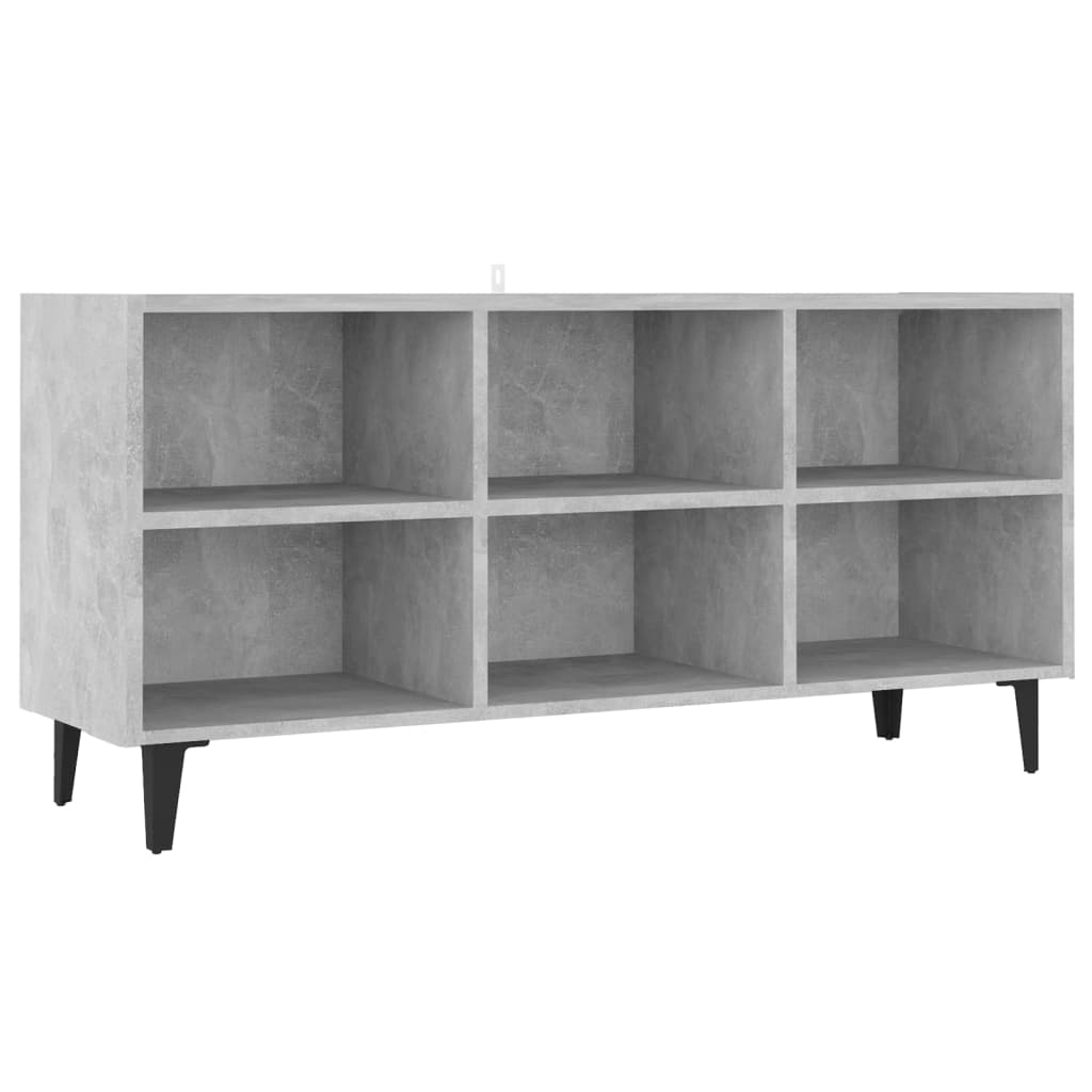 Tv-meubel met metalen poten 103,5x30x50 cm betongrijs