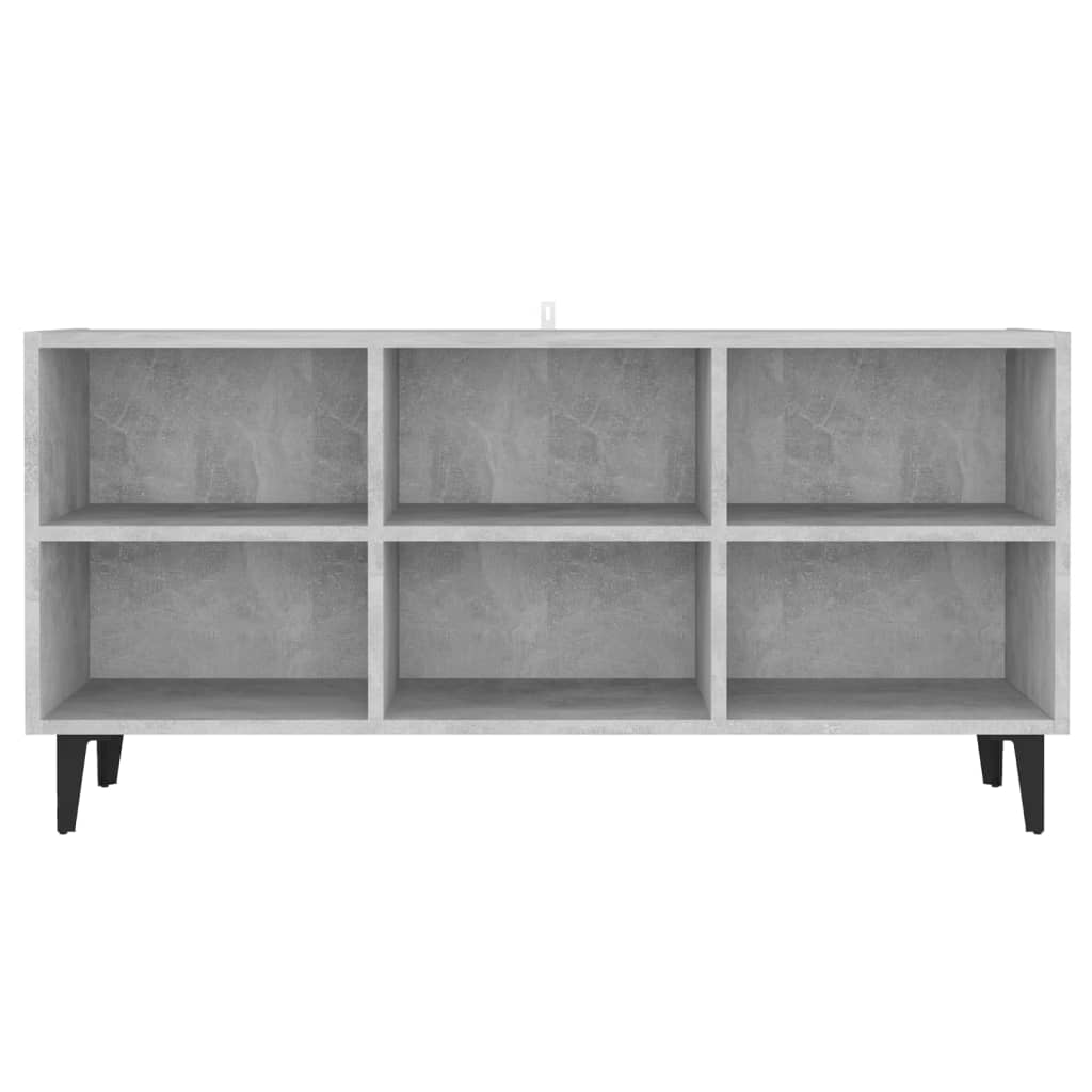 Tv-meubel met metalen poten 103,5x30x50 cm betongrijs