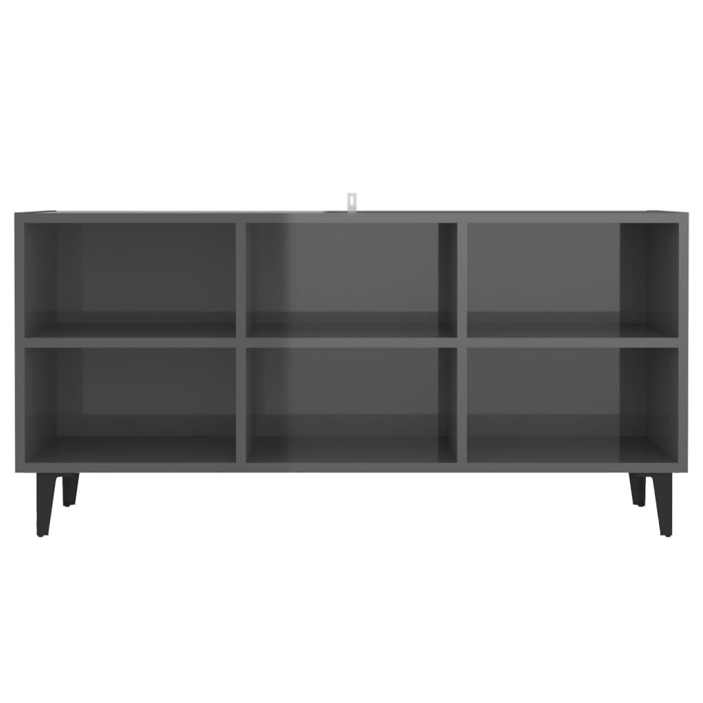 Tv-meubel met metalen poten 103,5x30x50 cm betongrijs