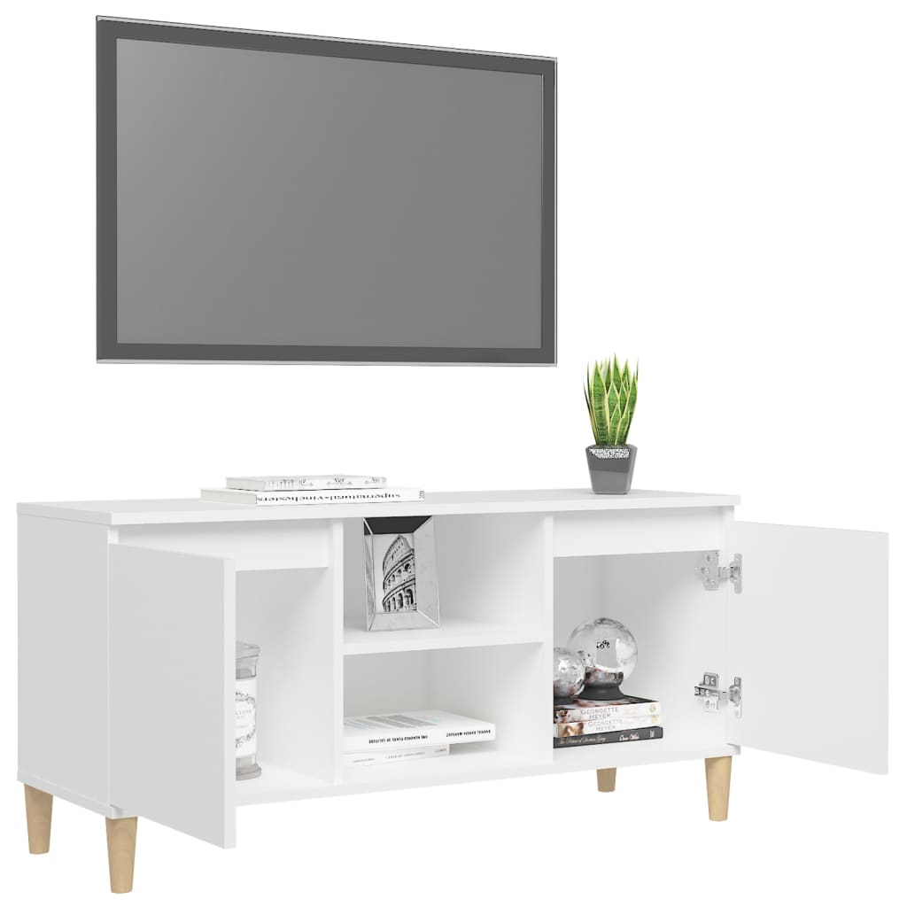 Tv-meubel met houten poten 103,5x35x50 cm eikenkleurig