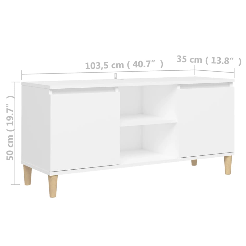 Tv-meubel met houten poten 103,5x35x50 cm eikenkleurig