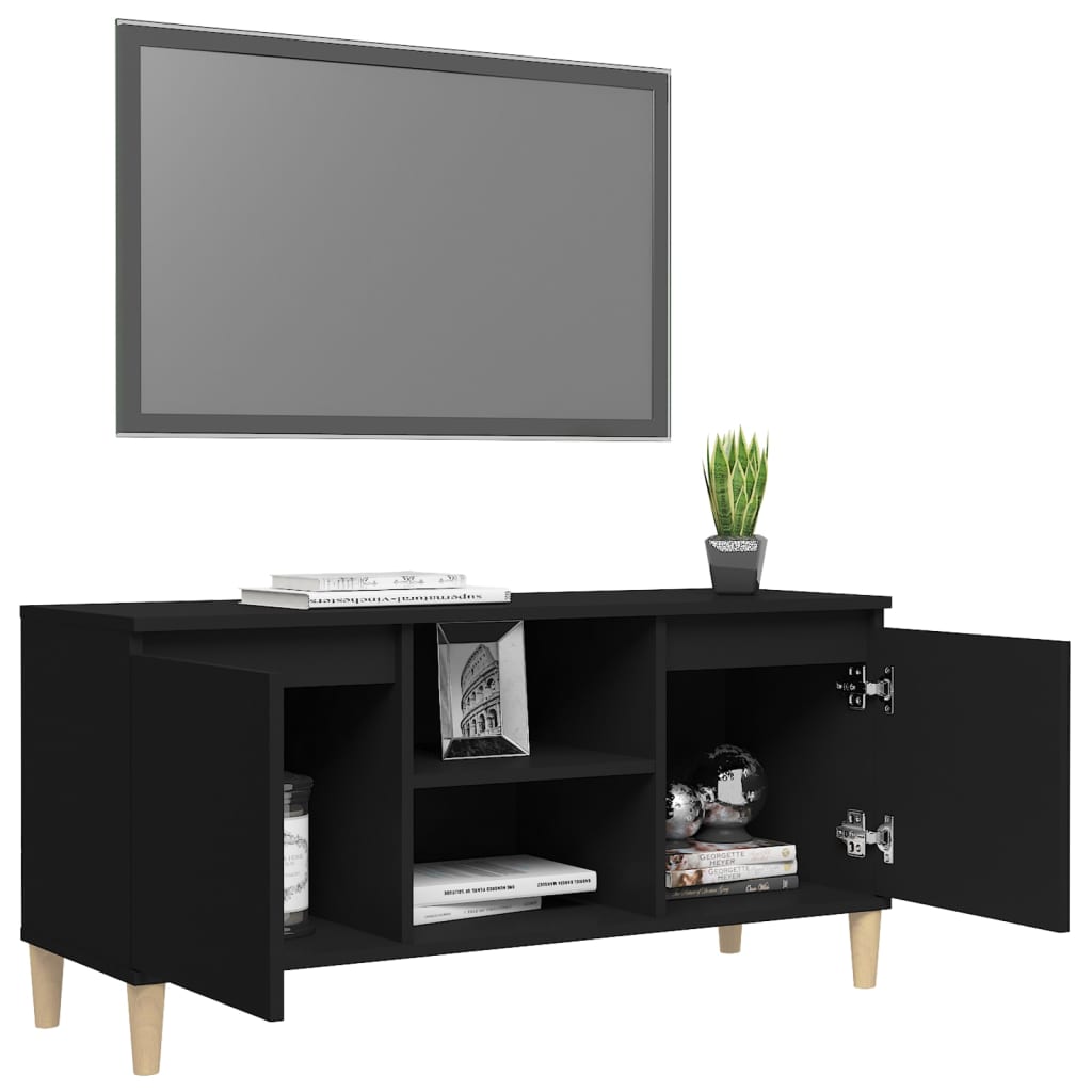 Tv-meubel met massief houten poten 103,5x35x50 cm