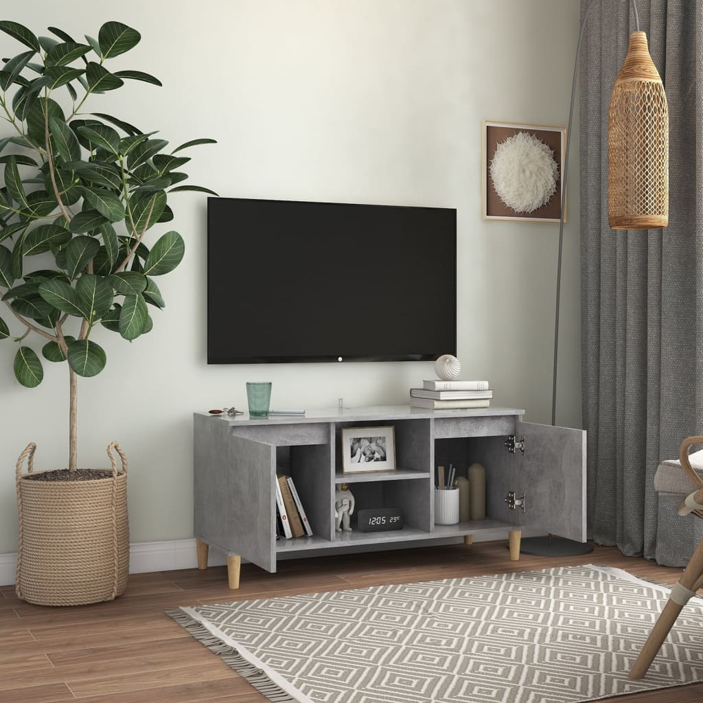 Tv-meubel met houten poten 103,5x35x50 cm eikenkleurig