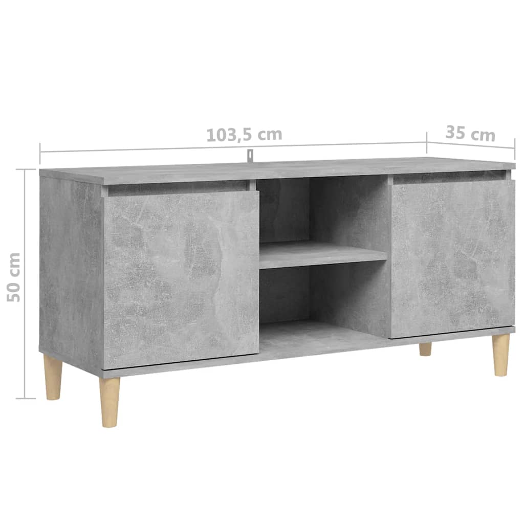 Tv-meubel met massief houten poten 103,5x35x50 cm