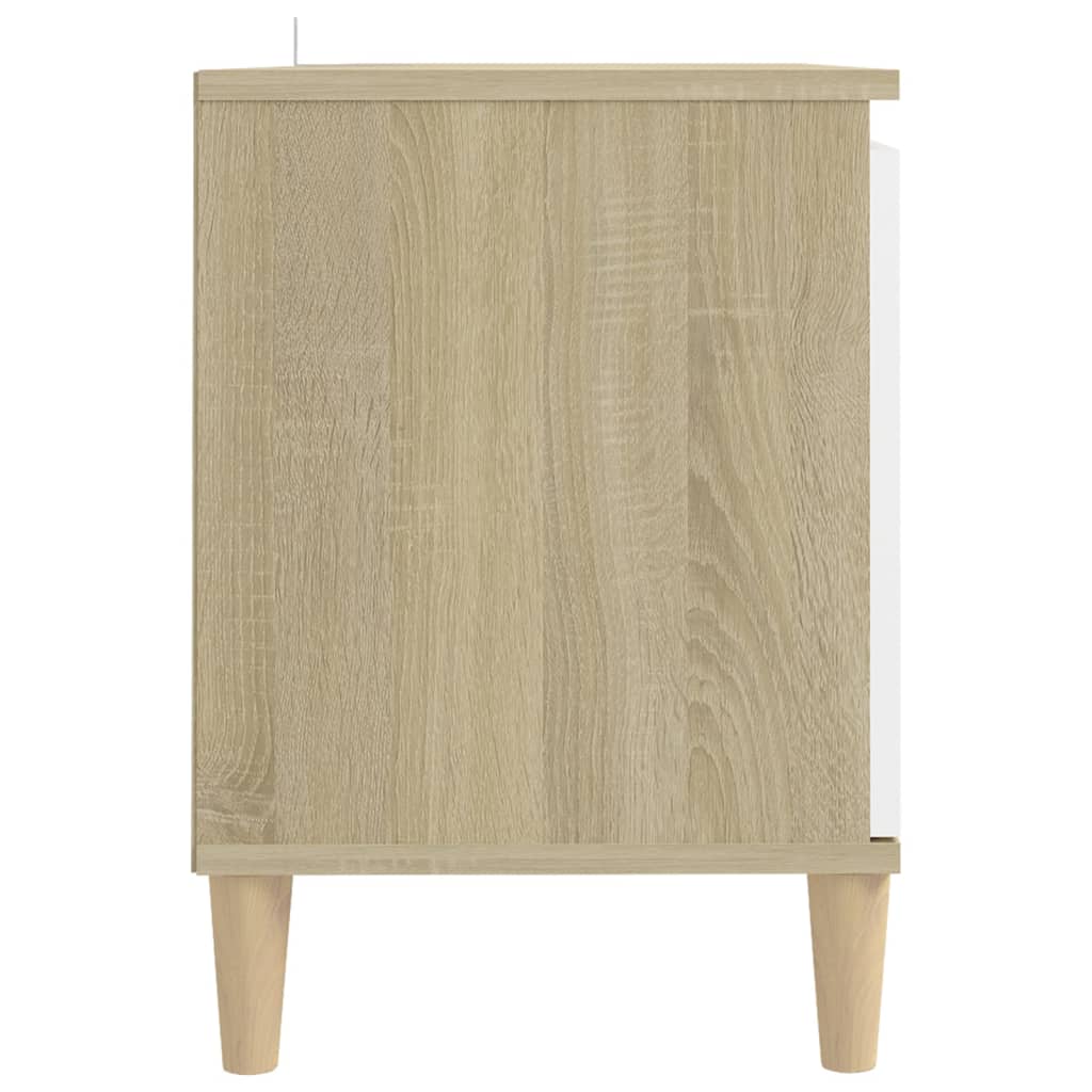 Tv-meubel met houten poten 103,5x35x50 cm eikenkleurig