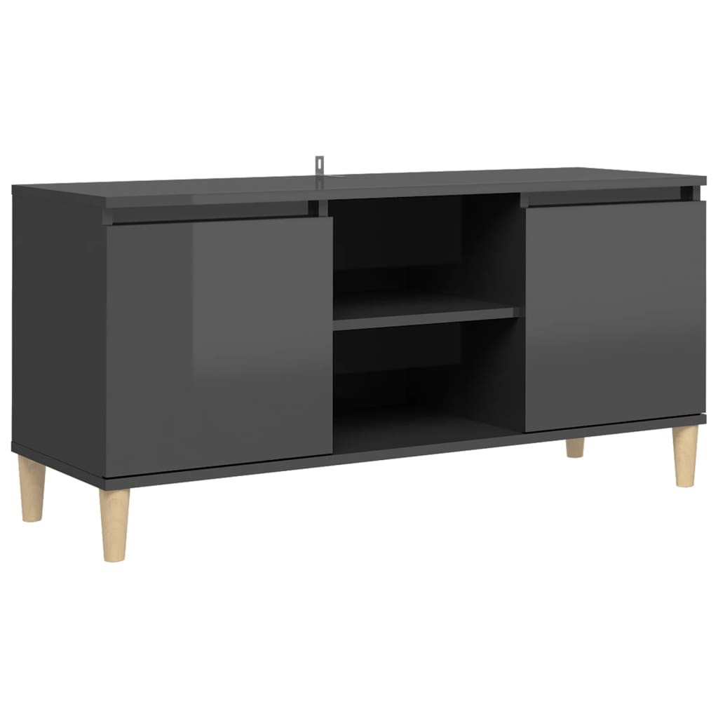 Tv-meubel met houten poten 103,5x35x50 cm eikenkleurig