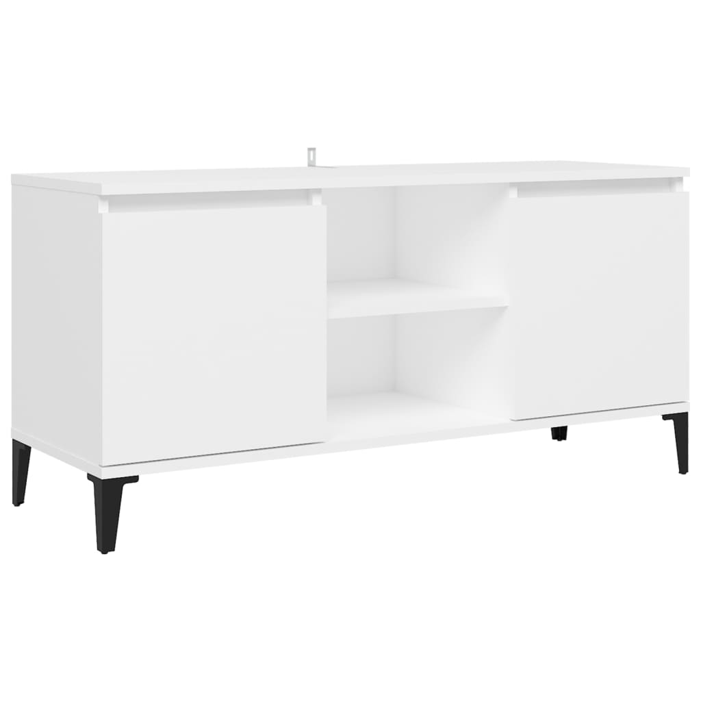 Tv-meubel met metalen poten 103,5x35x50 cm eikenkleurig