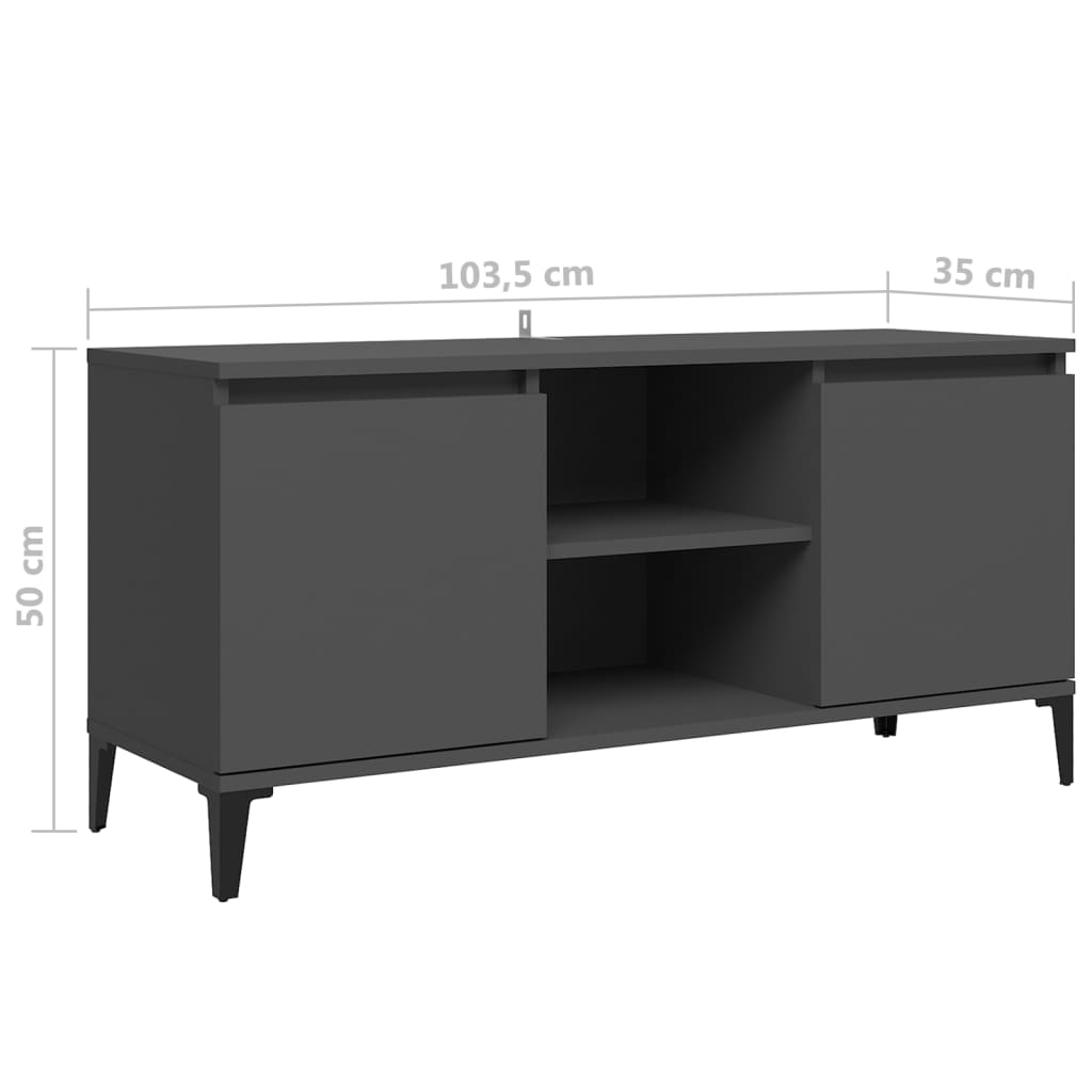 Tv-meubel met metalen poten 103,5x35x50 cm