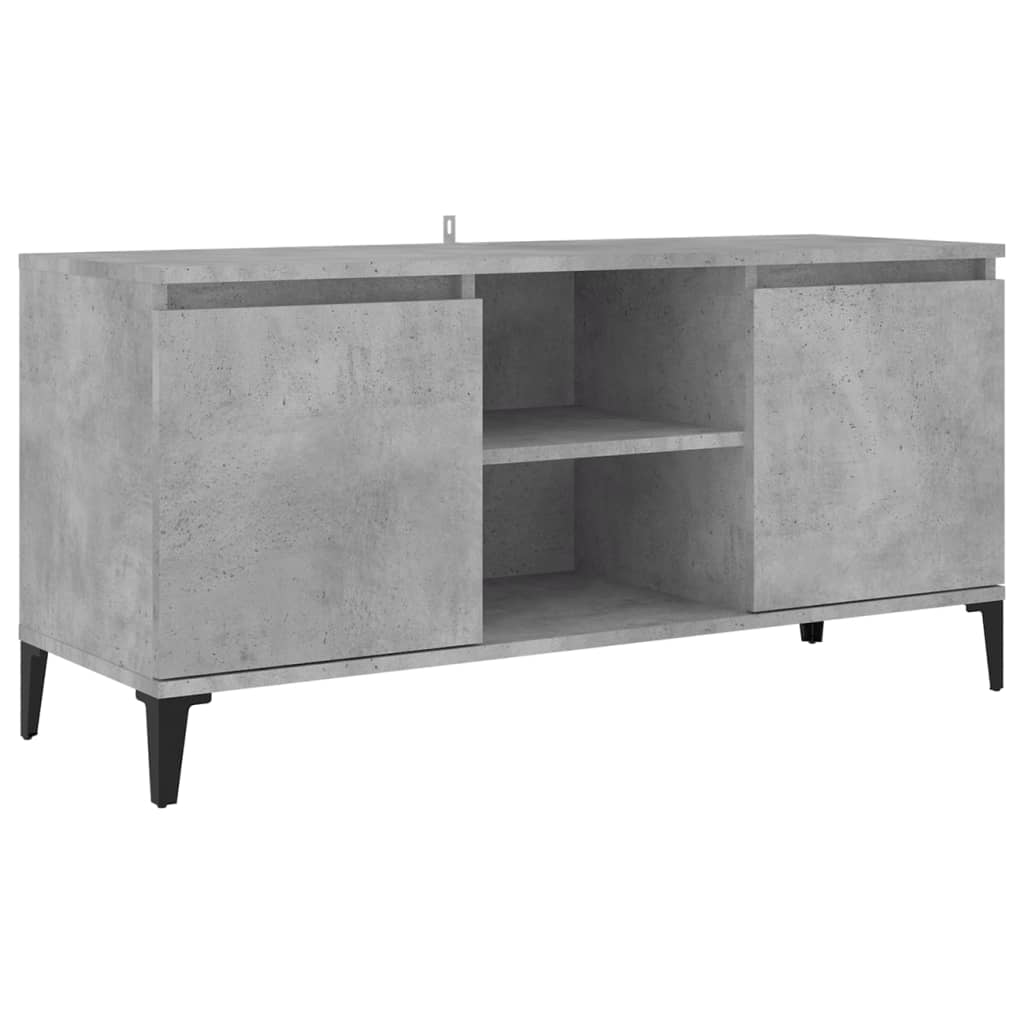 Tv-meubel met metalen poten 103,5x35x50 cm eikenkleurig