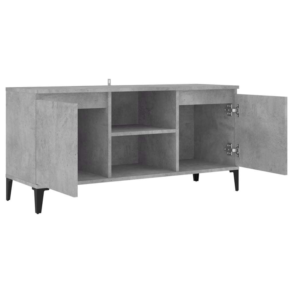 Tv-meubel met metalen poten 103,5x35x50 cm eikenkleurig