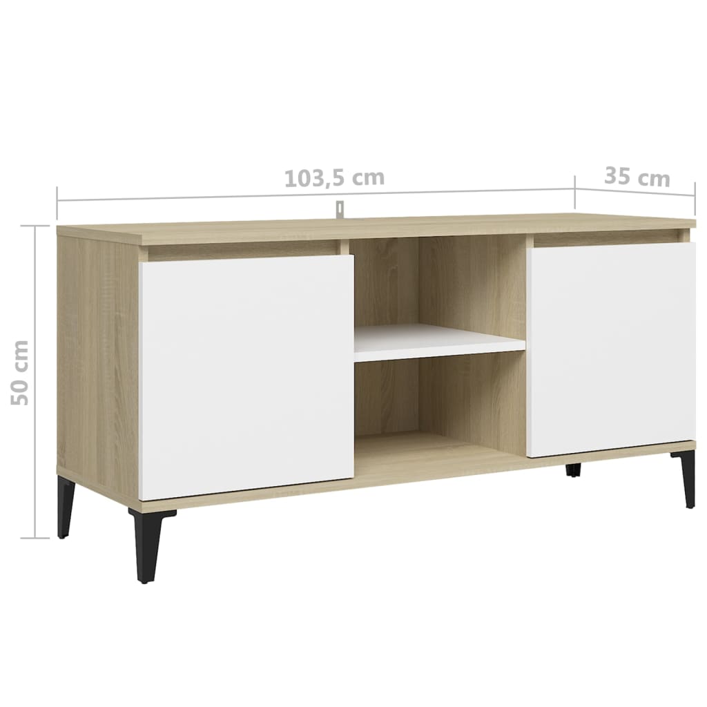 Tv-meubel met metalen poten 103,5x35x50 cm