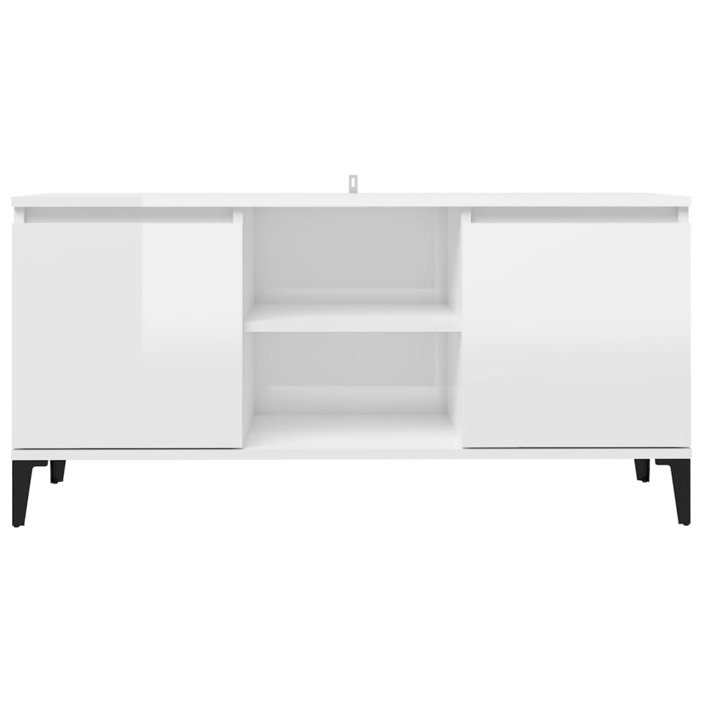 Tv-meubel met metalen poten 103,5x35x50 cm eikenkleurig