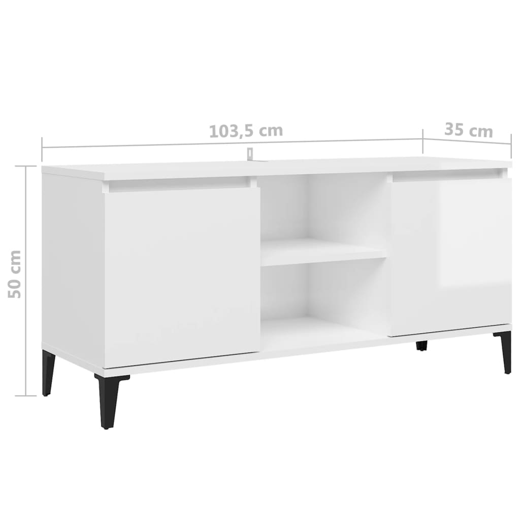 Tv-meubel met metalen poten 103,5x35x50 cm