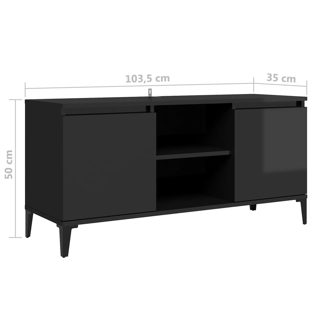 Tv-meubel met metalen poten 103,5x35x50 cm