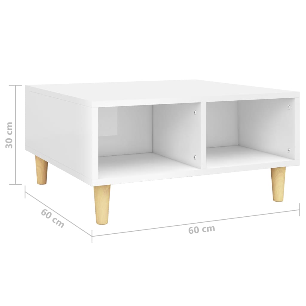 Table basse 60x60x30 cm en dérivé du bois couleur chêne