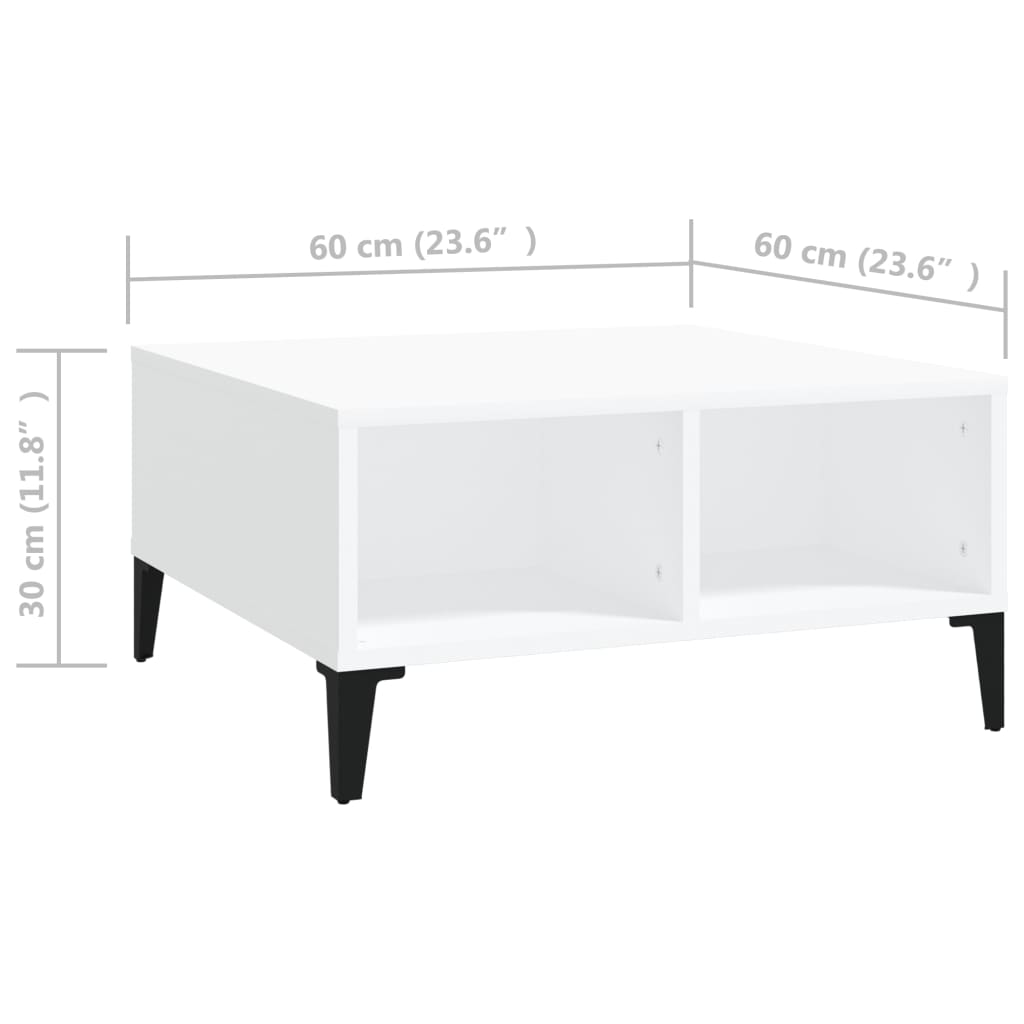 Salontafel 60x60x30 cm bewerkt hout eikenkleurig