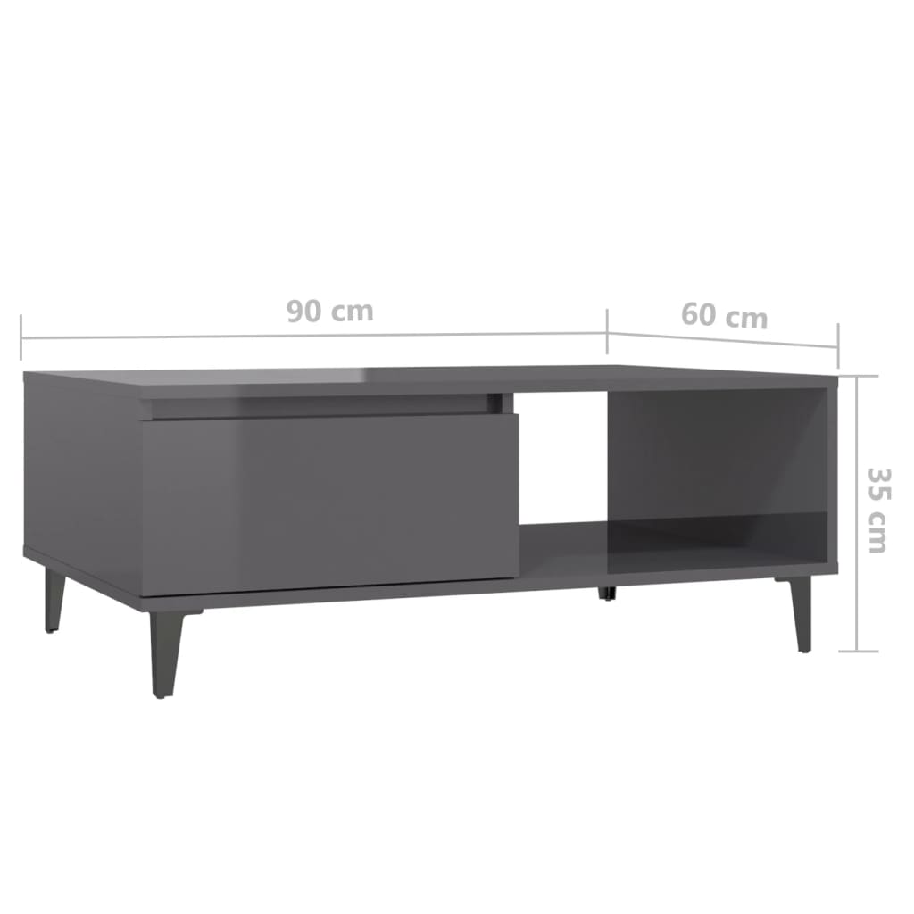 VidaXL Salontafel 90x60x35 cm bewerkt hout eikenkleurig