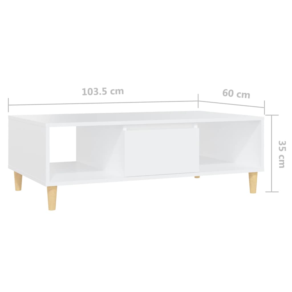 Table basse 103,5x60x35 cm en bois travaillé