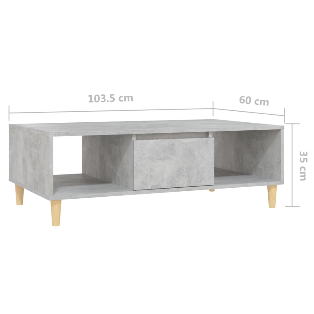 Table basse 103,5x60x35 cm en bois travaillé