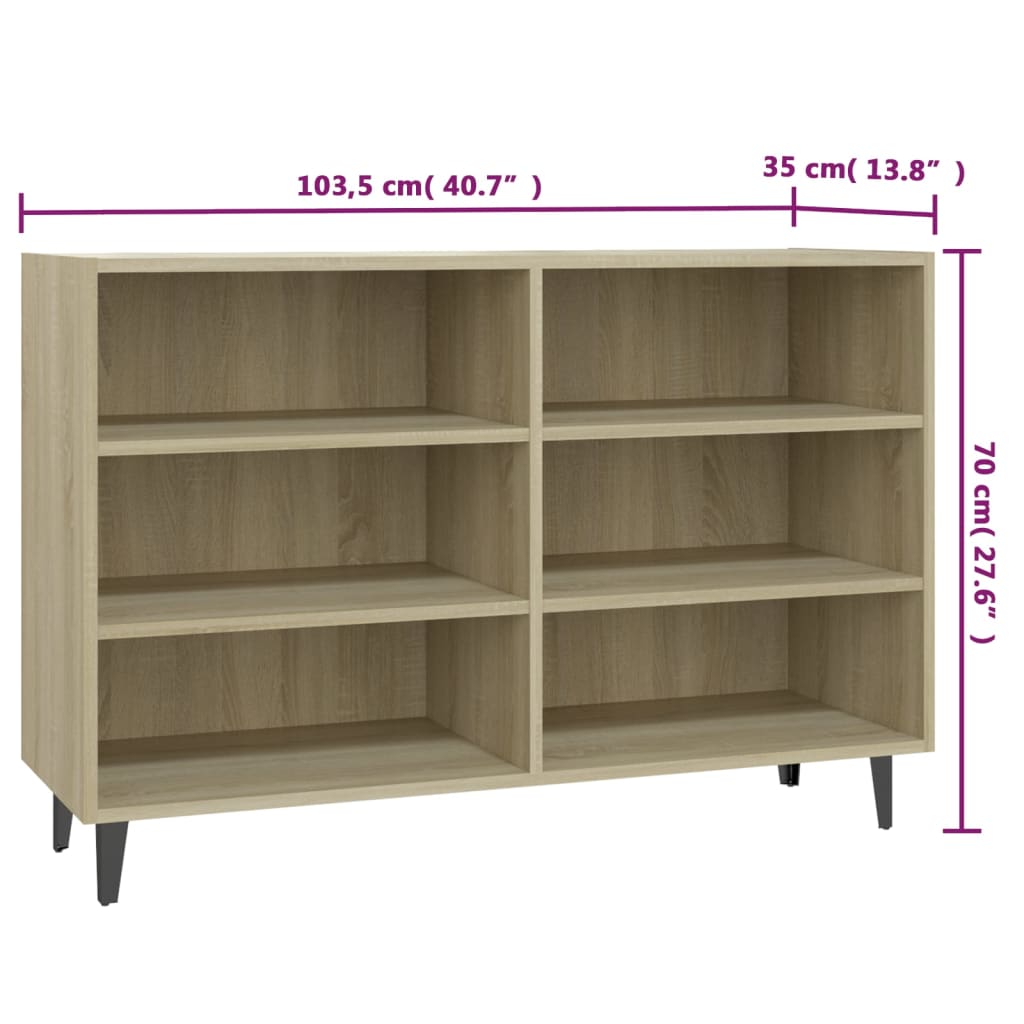 Dressoir 103,5x35x70 cm bewerkt hout