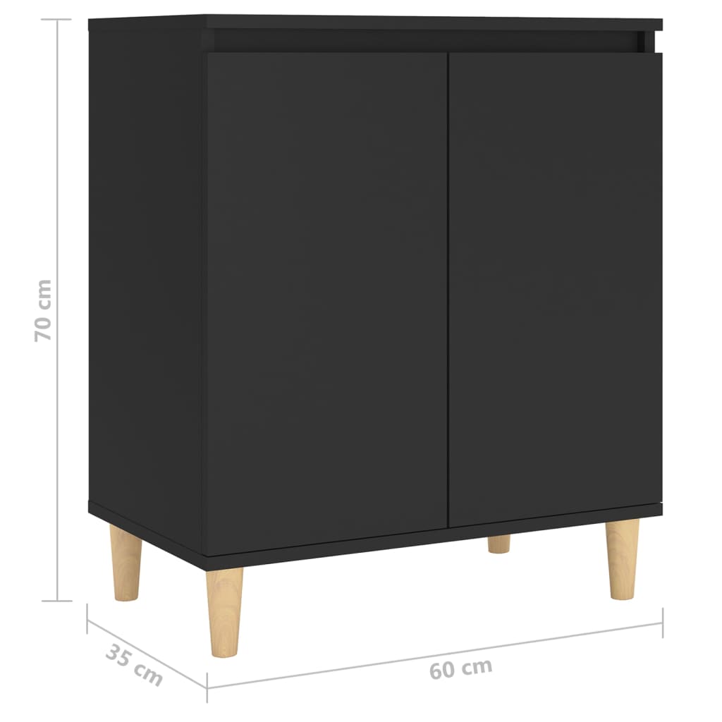 Dressoir met houten poten 60x35x70 cm bewerkt hout