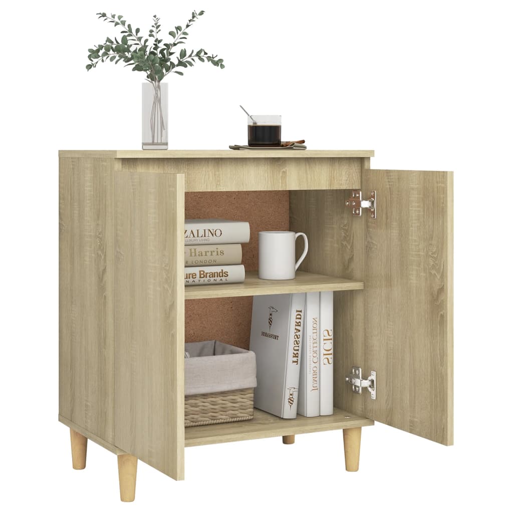 Dressoir met houten poten 60x35x70 cm bewerkt hout