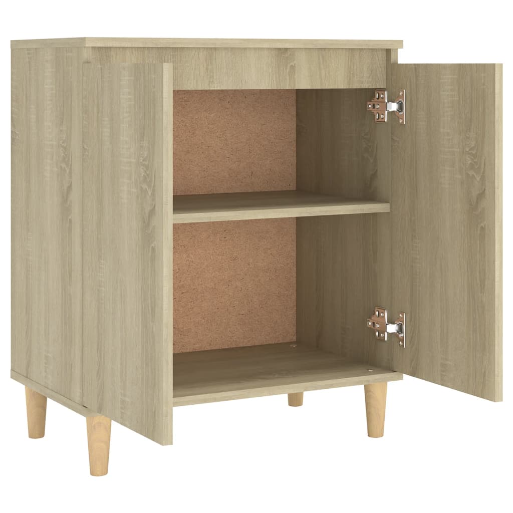 Dressoir met houten poten 60x35x70 cm bewerkt hout