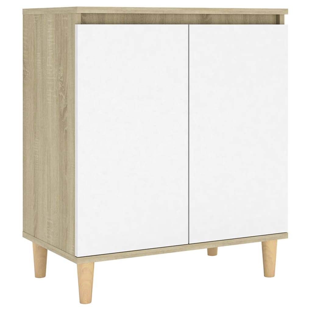 Dressoir met houten poten 60x35x70 cm bewerkt hout