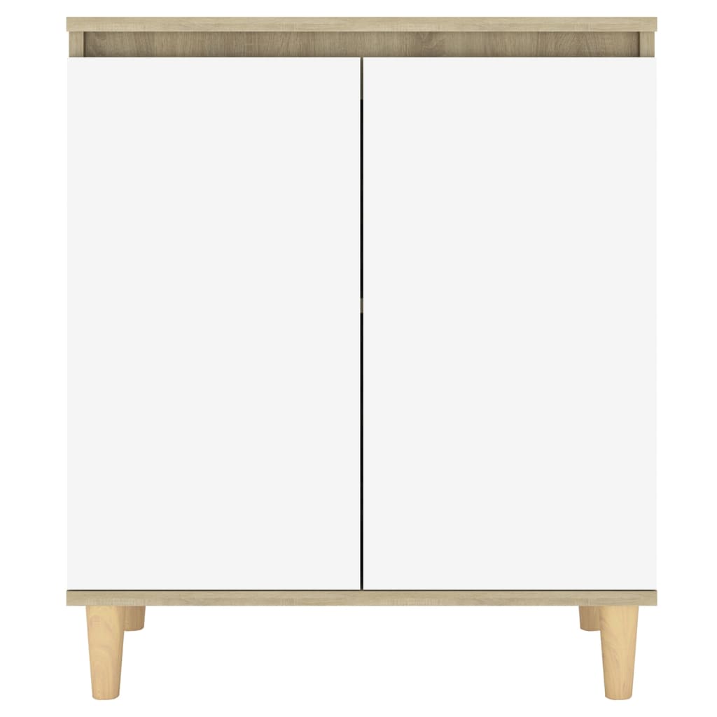 Dressoir met houten poten 60x35x70 cm bewerkt hout