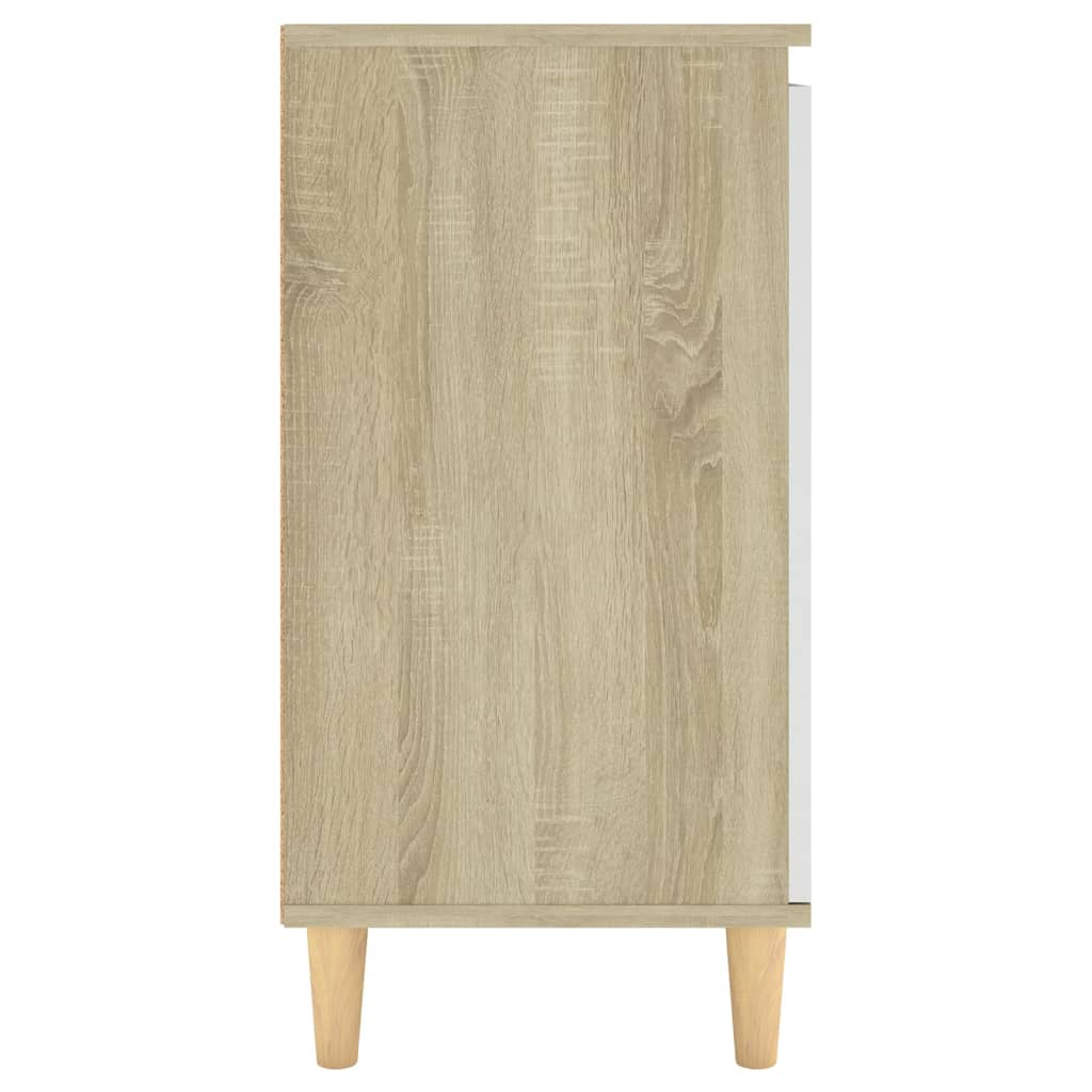 Dressoir met houten poten 60x35x70 cm bewerkt hout