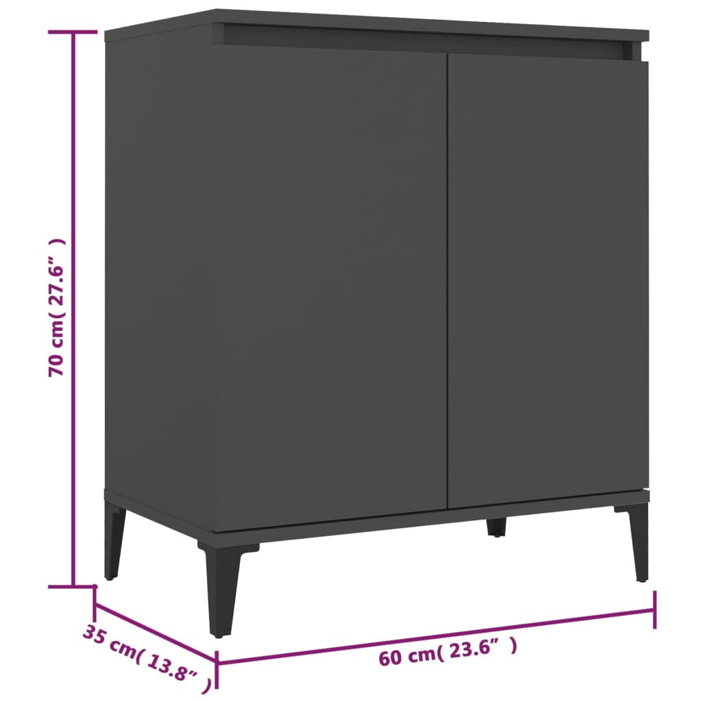 Dressoir 60x35x70 cm bewerkt hout