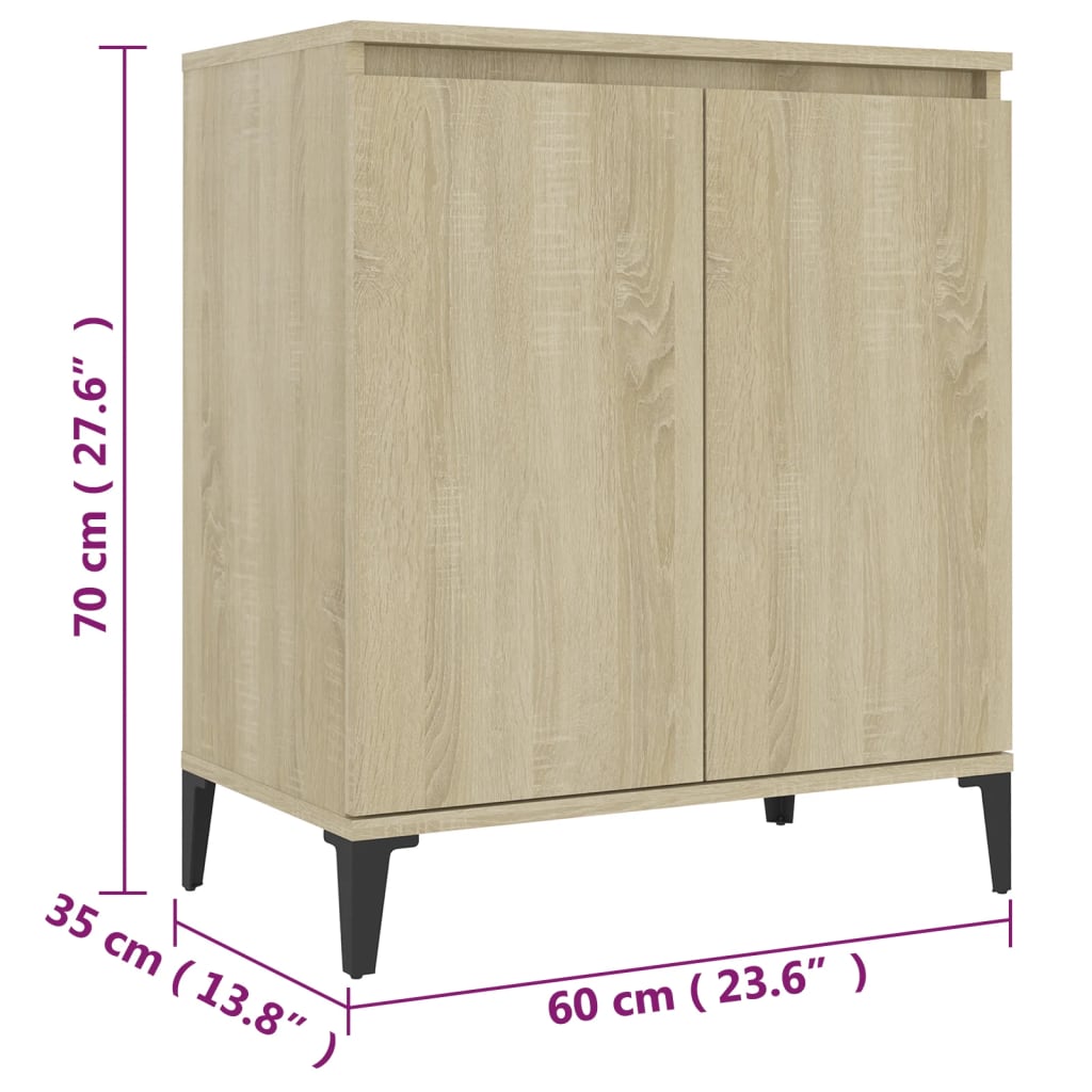 Dressoir 60x35x70 cm bewerkt hout