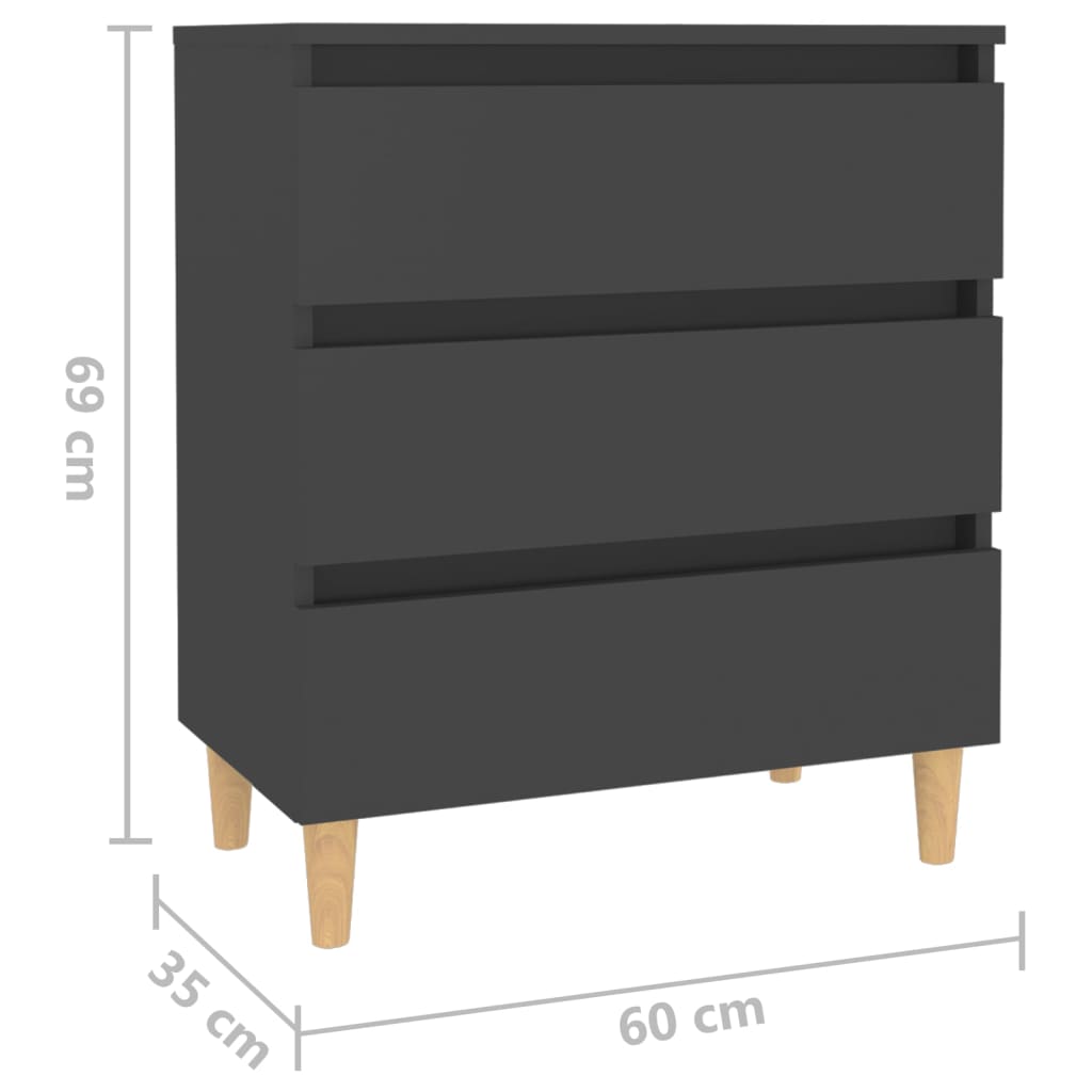 Buffet 60x35x69 cm en dérivé du bois couleur chêne