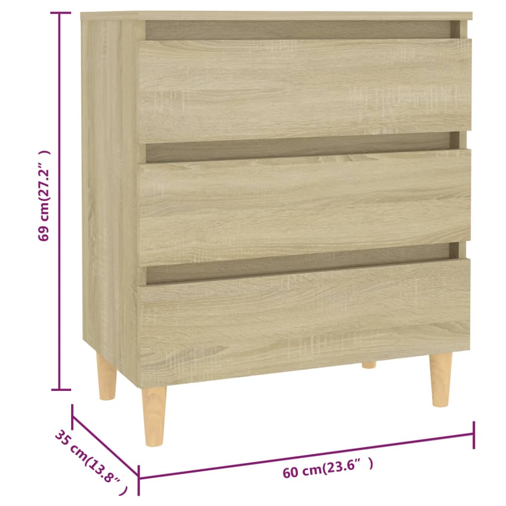 Dressoir 60x35x69 cm bewerkt hout