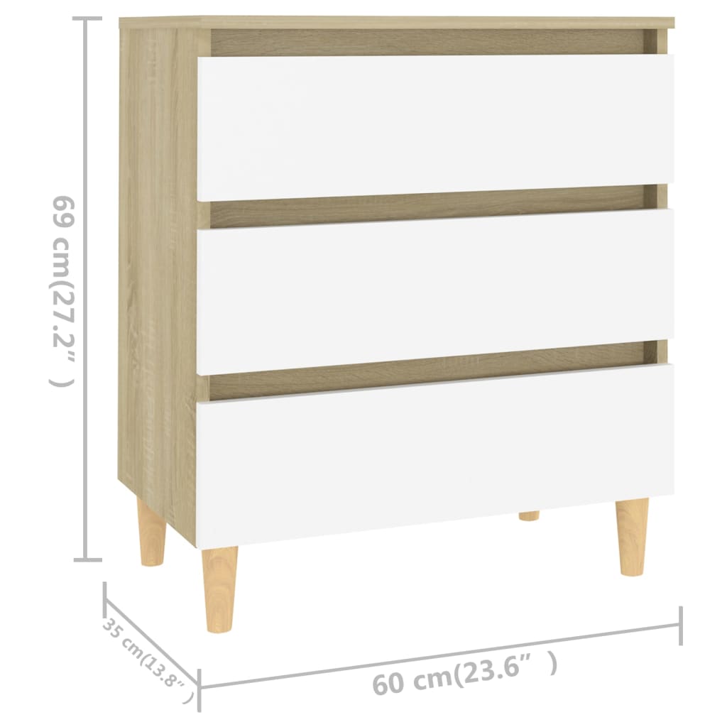 Dressoir 60x35x69 cm bewerkt hout