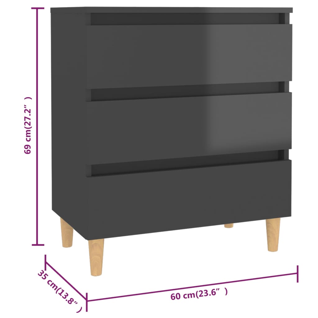 Buffet 60x35x69 cm en dérivé du bois couleur chêne