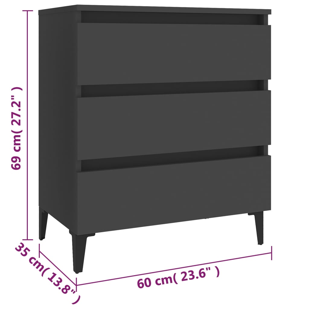 Dressoir 60x35x69 cm bewerkt hout