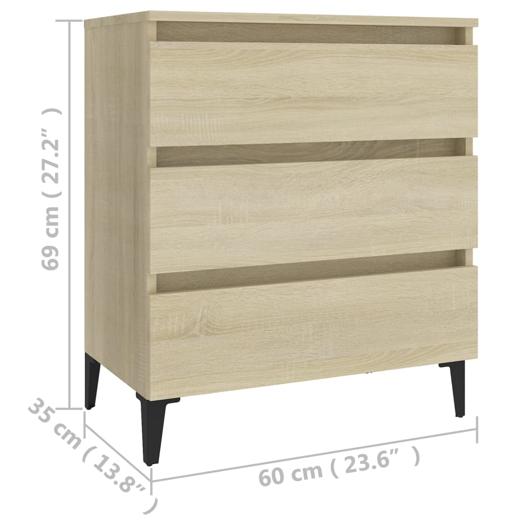 Dressoir 60x35x69 cm bewerkt hout