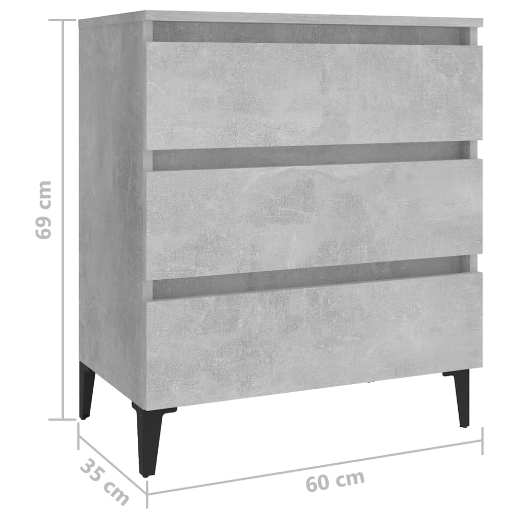 Buffet 60x35x69 cm en bois travaillé