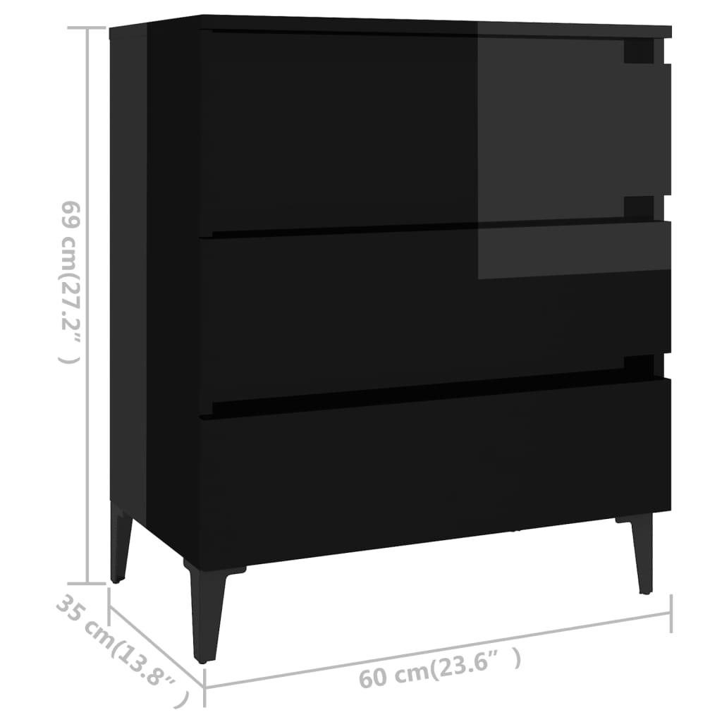 Buffet 60x35x69 cm en bois travaillé