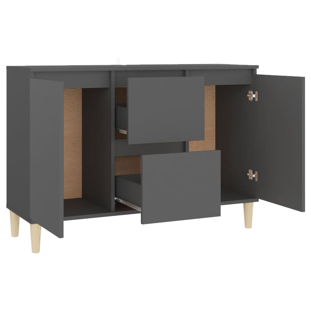 Buffet 101x35x70 cm en dérivé du bois couleur chêne